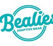 bealies logo, in a light greeny blue color circle with text in the middle saying bealies