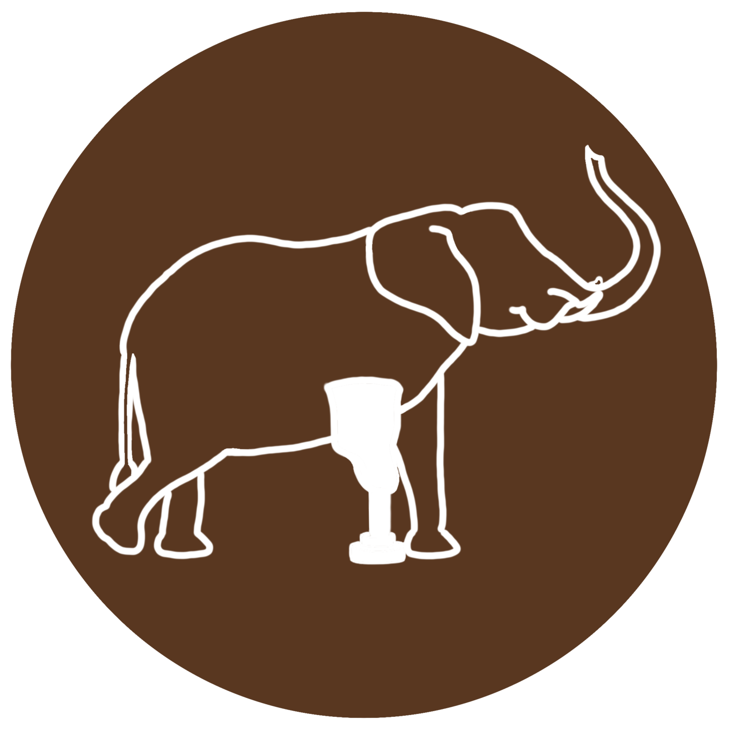 logo of outline of white elephant
