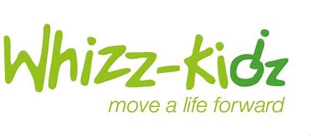 Green logo saying whizz kids, with there slogan saying more a life forward
